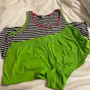 Matching pajama set.  Tank top and shorts.